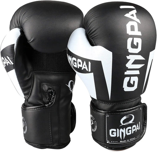 GINGPAI Boxing Gloves for Men Women Kid,Leather Boxing Gloves for Punching Bag,Kickboxing,Muay Thai Fighting Gloves 6/8/10/12Oz